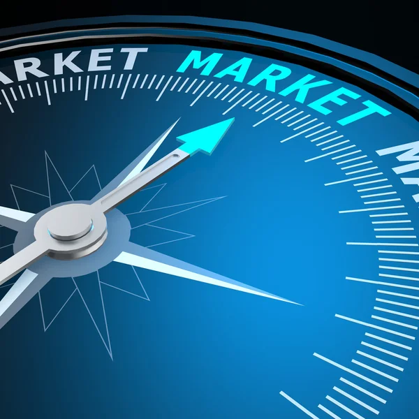 Market word on compass — Stock Photo, Image