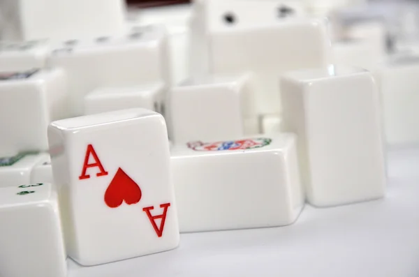 Mahjong set with red Ace — Stock Photo, Image