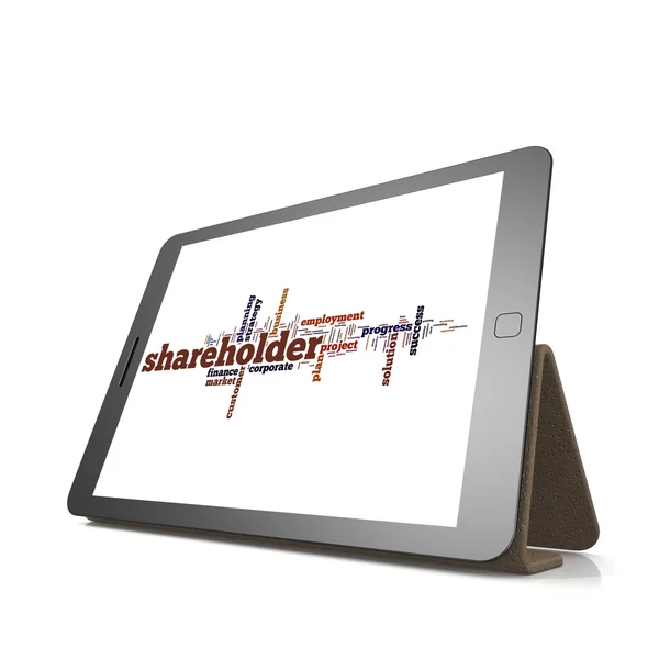 Shareholder word cloud on tablet — Stock Photo, Image