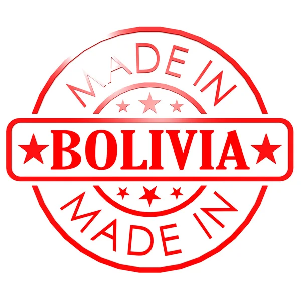 Feito na Bolívia selo vermelho — Fotografia de Stock