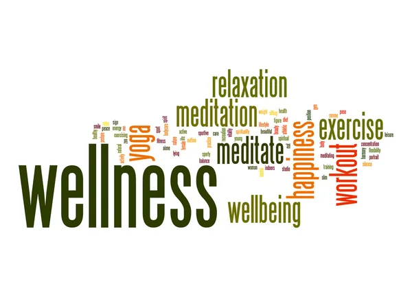 Wellness word cloud with white background — Stock Photo, Image