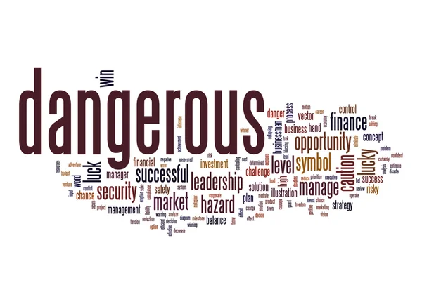 Dangerous word cloud with white background — Stock Photo, Image