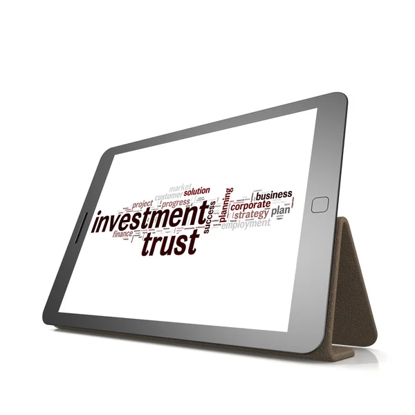 Fiducia negli investimenti word cloud su tablet — Foto Stock