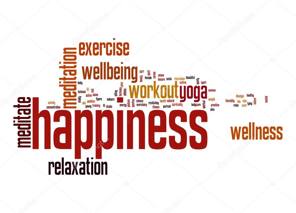Happiness word cloud with white background — Stock Photo © tang90246