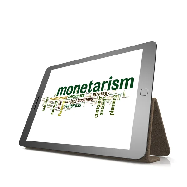 Monetarism word cloud on tablet — Stock Photo, Image