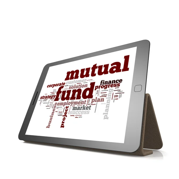 Mutual fund word cloud on tablet — Stock Photo, Image