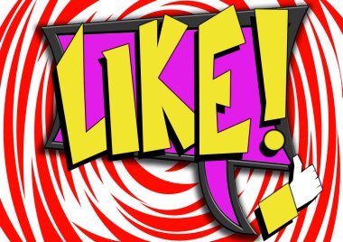 Çizgi roman simgesiyle kelime gibi Pop Art