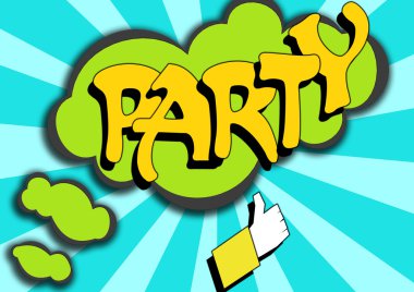 Pop Art çizgi roman simge sözcük ile