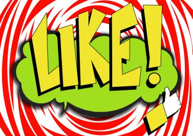 Çizgi roman simgesiyle kelime gibi Pop Art