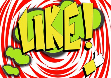 Çizgi roman simgesiyle kelime gibi Pop Art