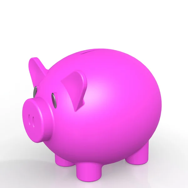 Pink isolated piggy bank — Stock Photo, Image