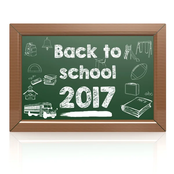 Powrót do szkoły 2017 zielona tablica — Zdjęcie stockowe
