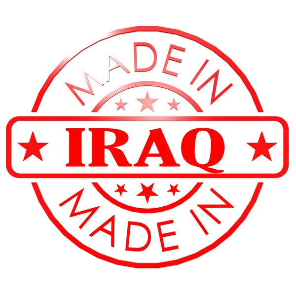 Hecho en Irak sello rojo —  Fotos de Stock