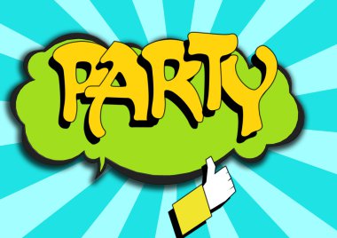 Pop Art çizgi roman simge sözcük ile