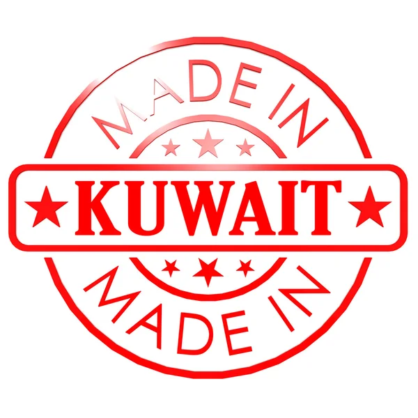 Hecho en Kuwait sello rojo —  Fotos de Stock