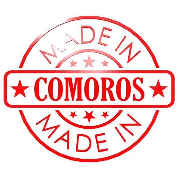 Feito em Comores selo vermelho — Fotografia de Stock