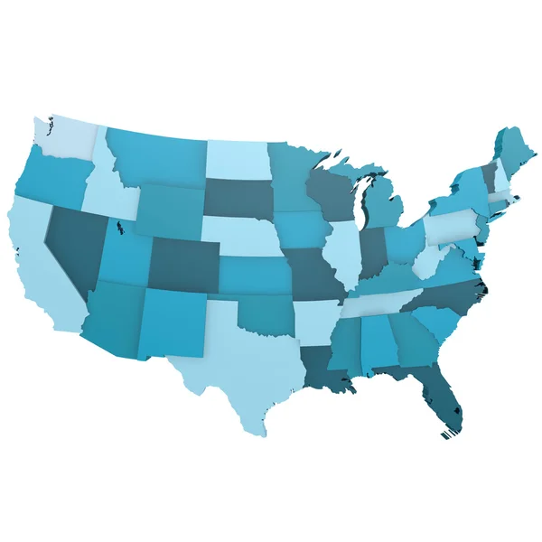 Sininen Usa kartta — kuvapankkivalokuva