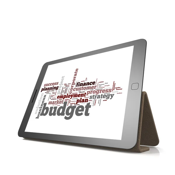 Budget word cloud cloud on tablet — Stock Photo, Image