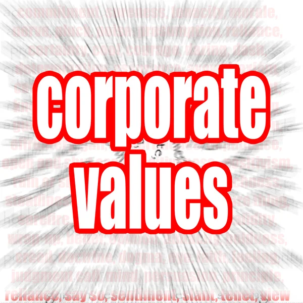 Valores corporativos word cloud — Foto de Stock