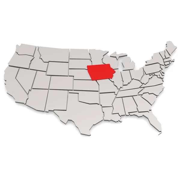 Iowa Mapa —  Fotos de Stock