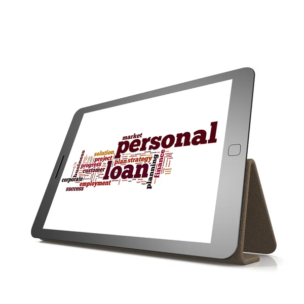 Personal loan word cloud on tablet — Stock Photo, Image