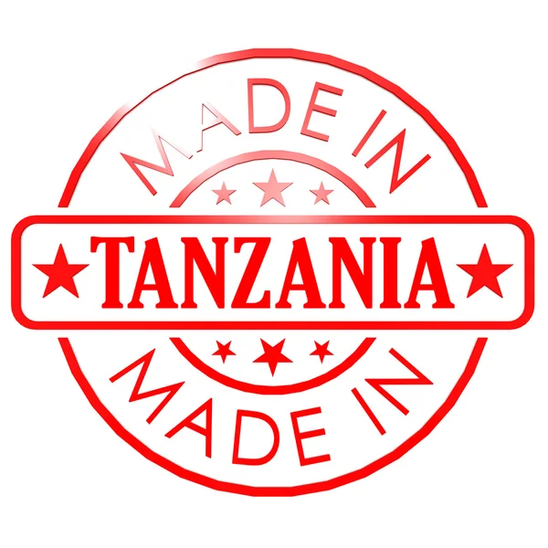 Hecho en Tanzania sello rojo —  Fotos de Stock