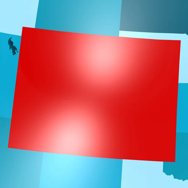 Colorado map on blue USA map — Stock Photo, Image