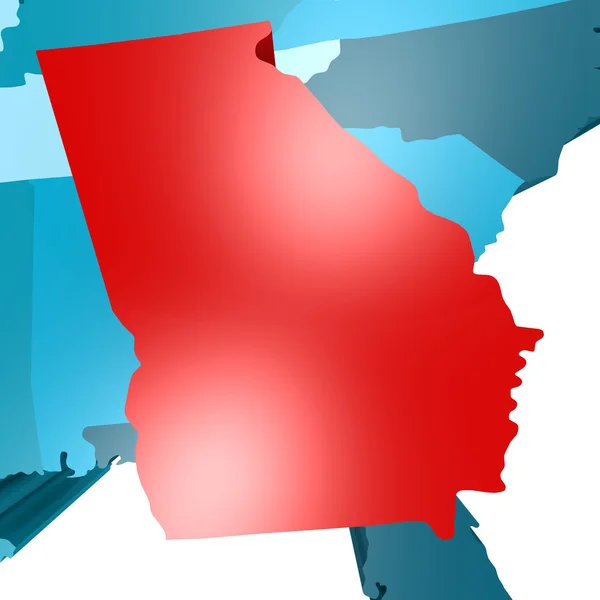 Georgia map on blue USA map — Stock Photo, Image