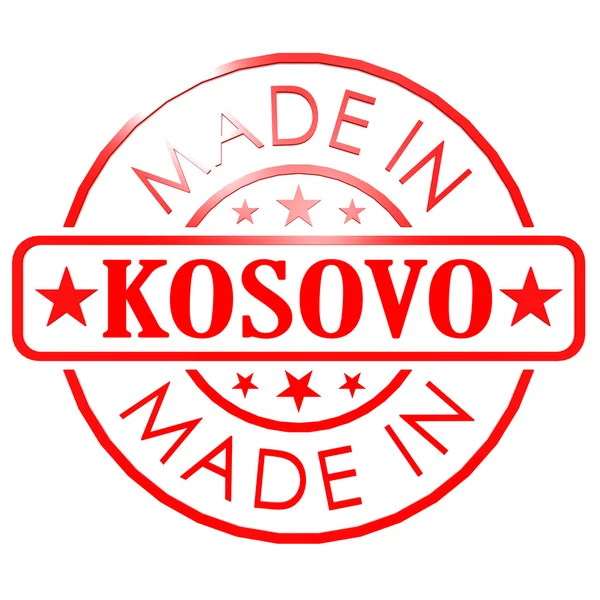 Hecho en Kosovo sello rojo —  Fotos de Stock