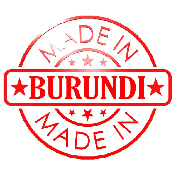 Made in Burundi red seal — стокове фото