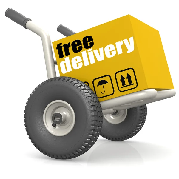 Packaging on dolly with free delivery — 스톡 사진