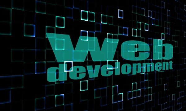 Web development szó a digitális háttér — Stock Fotó
