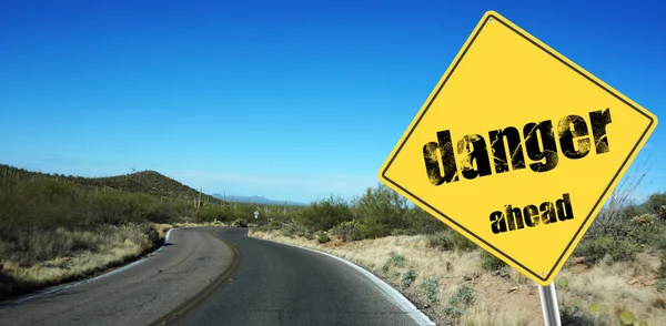 Danger ahead sign — Stock Photo, Image