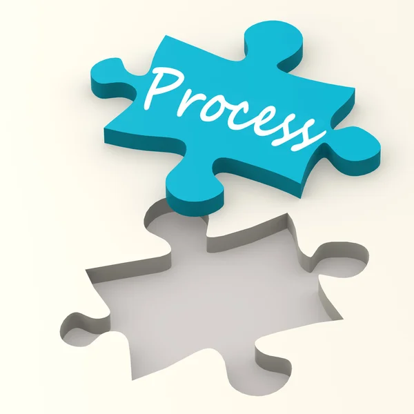 Process blue puzzle — Stock Photo, Image
