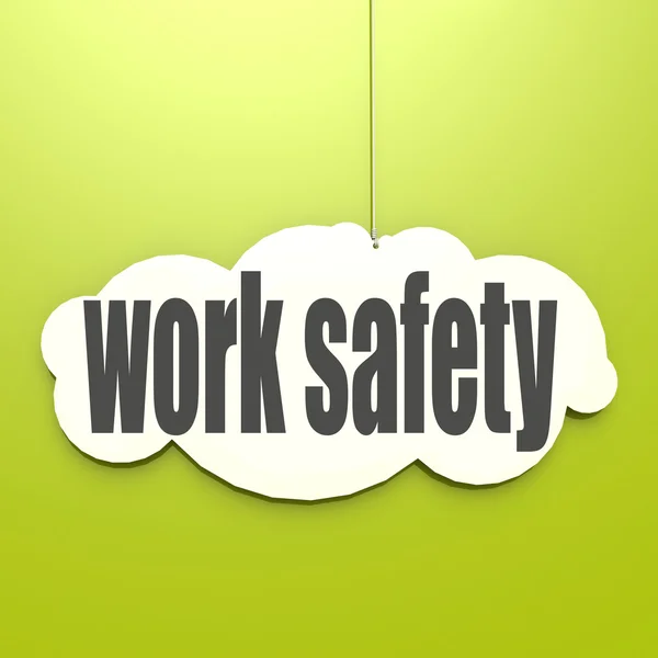 White cloud with work safety — Stock Photo, Image