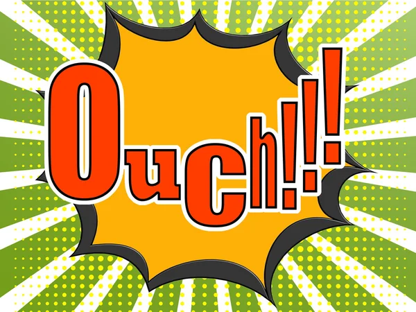 Ouch comic speech bubble — Stock Photo, Image