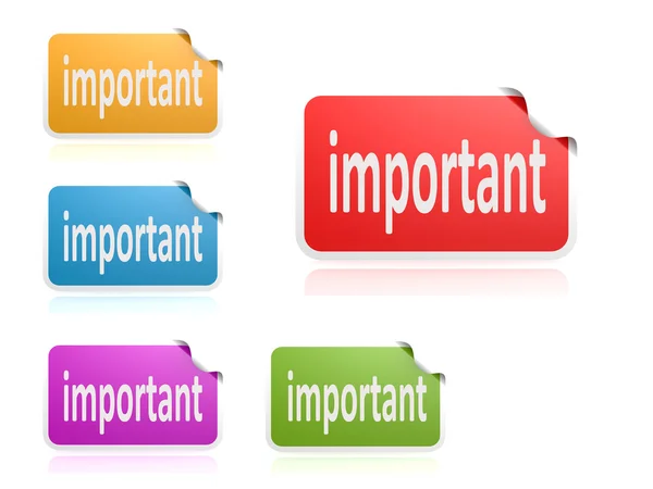 Label set important — Stock Photo, Image