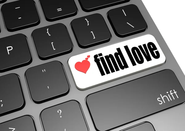 Encontrar amor teclado preto — Fotografia de Stock