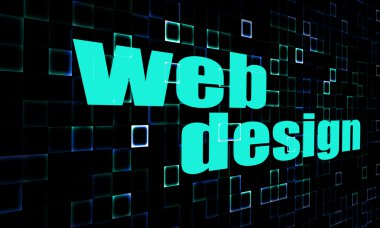 Web Tasarım kelime dijital arka plan üzerinde