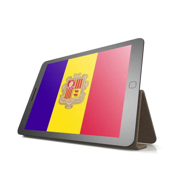 Tablette avec drapeau Andorre — Photo