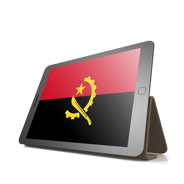 Tablet with Angola flag — Stock Photo, Image