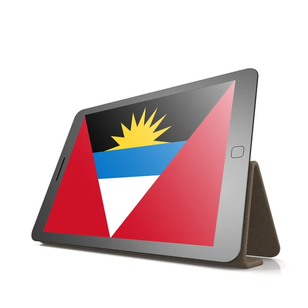앤티가 바부다의 국기와 함께 태블릿 — 스톡 사진
