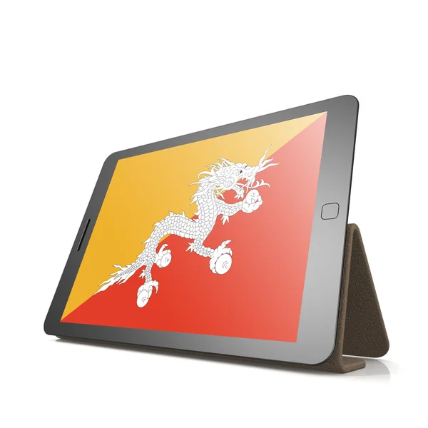 Tableta con Bandera de Bután — Foto de Stock