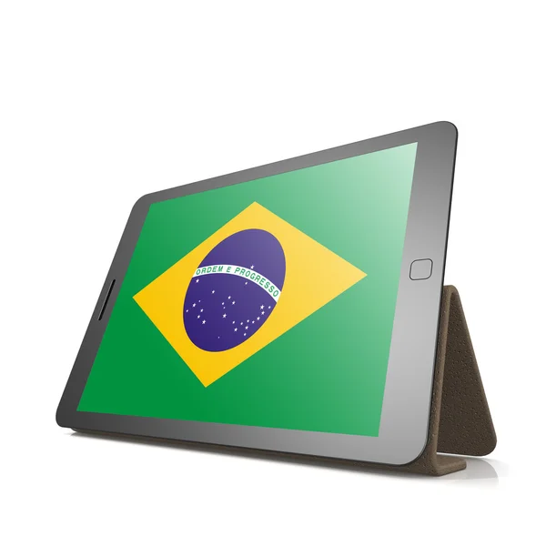 Tableta con bandera de Brasil — Foto de Stock