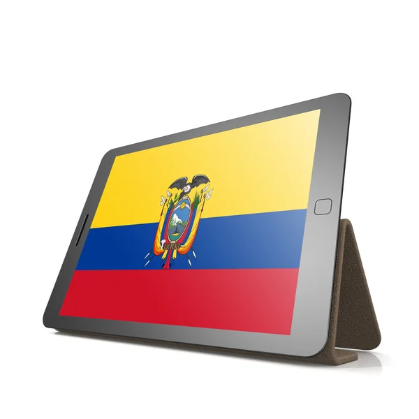 Tablet with Ecuador flag — Stock Photo, Image