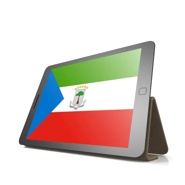 Tablet with Equatorial Guinea flag — Stock Photo, Image