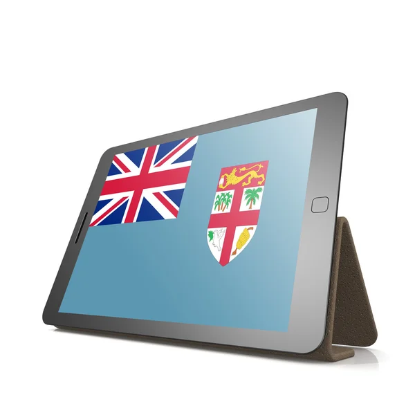 Tablet with Fiji flag — Stock Photo, Image