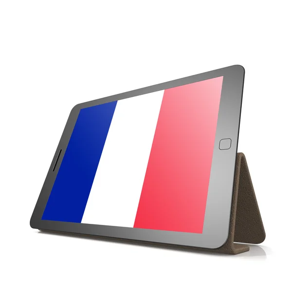 Tablet com bandeira da frança — Fotografia de Stock