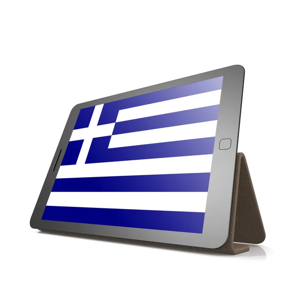 Tableta con bandera de Grecia — Foto de Stock