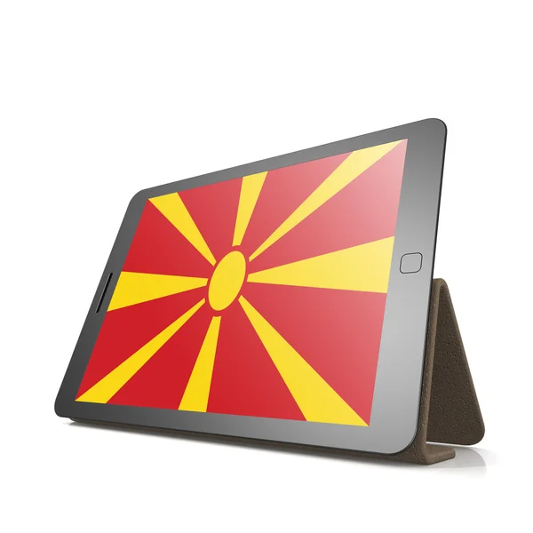 Tableta con bandera de Macedonia — Foto de Stock